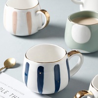 Tasse de vaisselle en céramique à motif pointu, Style nordique, avec logo personnalisé, tasse à café ou thé pour Couple, mignon