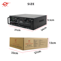 YATAO-Mezclador de potencia con 4 entradas de micrófono PARA karaoke en casa, estéreo, subwoofer, bajo, 2,0 canales, amplificadores de audio profesionales