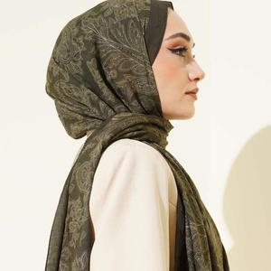 Voile musulman personnalisé avec logo, le plus vendu en 2026, en modal imprimé, respirant, élégant et modeste pour femmes, idéal pour les 4 saisons, vente en gros - Product Image 1