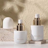 Nuevo Set de Envases de Vidrio para Cosméticos, Botella de Loción Vacía con Cuerpo Cilíndrico y Dosificador, 120 ml, para Emulsiones, Esencias y Cremas