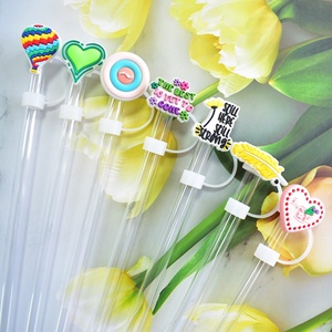 Hot Selling Reusable 10Mm Silicone Topper Party Decorative Dust Proof Straw <b>Hat</b> With Plug Bar Accessories - Product Image 4