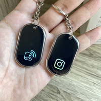 Llavero NFC de Epoxi Negro, Llavero NFC con Chip, Tarjeta NFC para Redes Sociales, Instagram, WhatsApp