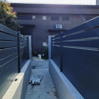 Zwart Aluminium Privacy Hek Eenvoudig Te Monteren Geen Graven Horizontale Lamellenpanelen Model 3d Voor Balkon Veiligheidstoepassing