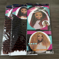 Nouvel Arrivage Extensions de Cheveux Synthétiques à Tresser 18 pouces 240g Boucles Italiennes Tresses Bohèmes Cheveux en Vrac Sans Trame Cheveux Bouclés à Tresser pour Femmes