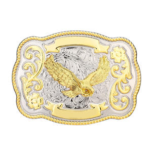 40 mm tweekleurige westerse cowboyriemgesp van legering met dierenmotief van eland en ridder voor heren, lederen jeansaccessoires - Product Image 5