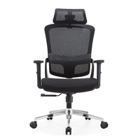 Nouveaux produits - Chaise de bureau de direction ergonomique en maille noire à dossier haut avec repose-pieds