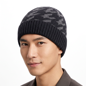 หมวกบีนนี่ถักลายพิมพ์แบบรีดร้อน ยูนิเซ็กซ์  ลายเรียบ 100% อะคริลิก อุ่นสบายสำหรับฤดูหนาว เหมาะสำหรับกิจกรรมกลางแจ้ง ผู้ใหญ่ ขนาดรอบศีรษะ 58-60 ซม. - Product Image 1