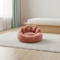Lit pour chien et chat pliable, durable, design classique et tendance, toutes saisons, chaud, en peluche, confortable, motif à carreaux, pour petits et grands chiens