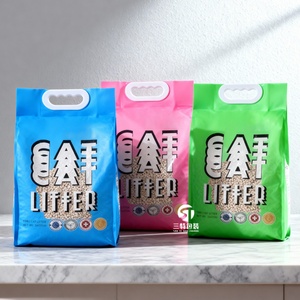 <b>Vacuum</b> sealed cat Litter Packaging <b>Bag</b> Thickened Nylon Puncture Proof Custom Handle High Quality Print - Product Image 4