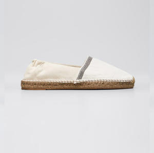Espadrilles blanches à bout fermé pour femmes, chaussures en toile plates, décontractées et personnalisées, vente en gros, - Product Image 4