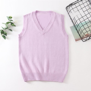 Teenager School Girl Uniform Sleeveless Sweaters <strong>Women</strong> Vest Students Girls V Neck <strong>Knitted</strong> Pullover Female <strong>Waistcoat</strong> Ladies Tops - Product Image 3