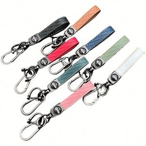 Customizable LOGO Embossed Leather <b>Car</b> Keychain Horn Zinc Alloy Hardware <b>Car</b> Keychain Pendant Best Selling Auto Accessories - Product Image 1