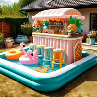 Plateforme de Loisirs Flottante Gonflable pour Piscine Extérieure de Grande Taille Portable pour Fêtes Certifiée CE en PVC de 0,9 mm pour le Divertissement