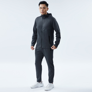 Ensemble de survêtement de sport pour homme, veste et pantalon, deux pièces, ensemble de gym, séchage rapide, survêtement uni - Product Image 2