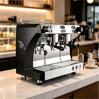 Machine à expresso professionnelle à double tête en acier inoxydable avec robinet vapeur pour boulangerie, bar, restauration et boissons