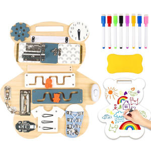 Montessori Baby orso in legno Double face occupato tavolo da <span class=keywords><strong>disegno</strong></span> educativo irrequieto <span class=keywords><strong>di</strong></span> apprendimento giocando a giocattoli per i più piccoli - Product Image 2