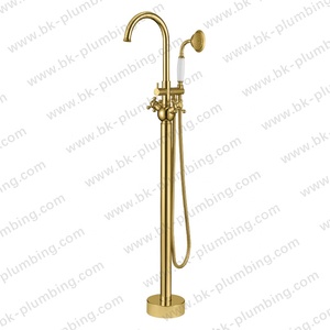 Robinet <span class=keywords><strong>de</strong></span> baignoire sur pied <span class=keywords><strong>de</strong></span> style européen avec <span class=keywords><strong>mitigeur</strong></span> <span class=keywords><strong>de</strong></span> douche et douchette - Product Image 3
