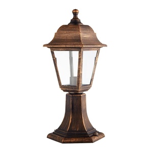 Lámpara de pared exterior 1xE27 IP44 de policarbonato color oro viejo 41,5x16,5 cm - Iluminación decorativa para exteriores, resistente a la intemperie - Product Image 1