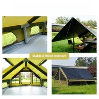 Tenda Camping Tiup Premium Khusus Keluarga, Liburan Luar Ruangan Mewah, Tahan Air, Lapis Ganda, Tenda Udara Empat Musim, Kabin Glamping