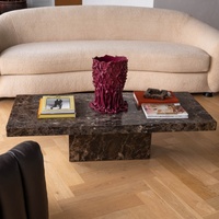 Tables basses ovales en pierre naturelle, tables de réception simples pour hôtels, tables à manger de luxe en marbre travertin pour la maison