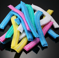 Capuchon de tête bouffant non tissé jetable et couverture de cheveux/capuchon à clip/filet à cheveux/casquettes non tissées 10g PP 21 pouces BLEU