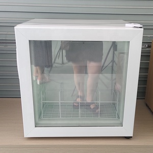 55L 화이트 미니 유리문 카운터탑 아이스크림 냉동고 - Product Image 1