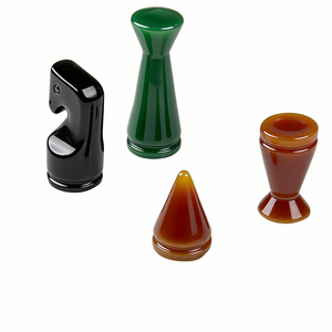 Set di Scacchi in Resina Direttamente dalla Fabbrica, Splendide Figure Blu Tonalità Re Regina Cavaliere Vescovo Sculture - Product Image 4