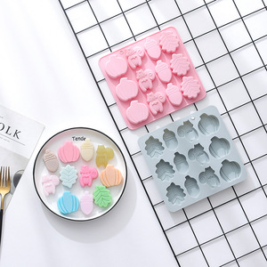 12 cavités écureuil chêne fruits feuilles citrouille <span class=keywords><strong>automne</strong></span> récolte thème Silicone moule cuisson chocolat gâteau moules sans BPA - Product Image 3