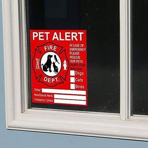 Autocollant d'alerte pour animaux de compagnie, autocollant imperméable pour la sécurité incendie, décalcomanie de sauvetage pour animaux de compagnie, pour notification d'urgence à domicile - Product Image 3