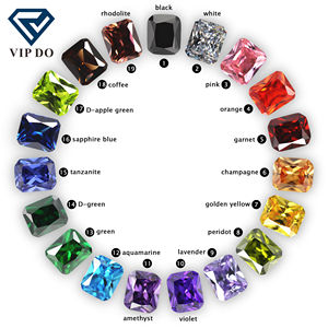 Pierres synthétiques en zircone cubique de qualité 5A de Wuzhou, taille octogonale, multicolores, 3*5mm-13*18mm, pierres en zircone cubique de forme octogonale, taille princesse - Product Image 1