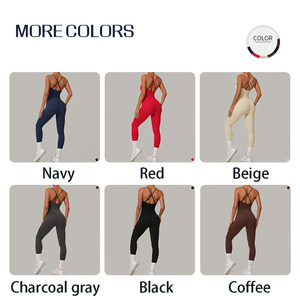 EnovStars Tuta da Yoga Personalizzata con Logo per Donna, 78% Nylon 22% Spandex, Schiena Incrociata, Scollo a U, Imbottitura Rimovibile, Vestibilità Slim, <span class=keywords><strong>Pezzo</strong></span> Unico per Allenamento - Product Image 2