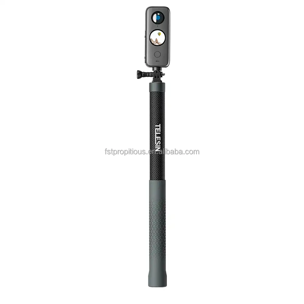 Voorraad Telesin 3M Koolstofvezel Selfiestick Om Panoramische Camera Insta360 Te Gebruiken Om Het Effect Van De Onzichtbare Selfiestick Te Bereiken