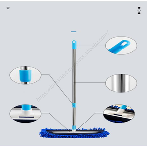 Vente en gros de serpillères DS915 à manche réglable, pour sols en bois dur, microfibres, utilisation humide et sèche, serpillère plate réutilisable à 180 degrés - Product Image 5
