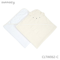 Factory Wholesale New Design Baby Square 76*76cm Eco-friendly Soft Absorbent Comfortable Hooded Solid Color Cotton Bath Towel