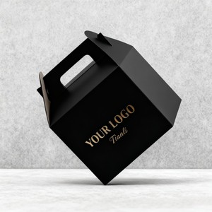 Caja de comida de cartón blanco de 2mm de grosor desechable personalizada, caja de embalaje de hamburguesas para llevar, caja de bebidas con asa - Product Image 5