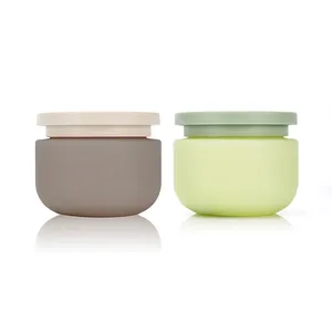 Emballage de crème pour le visage cosmétique personnalisé pour soins de la peau 250g 8oz pots de crème en plastique vert