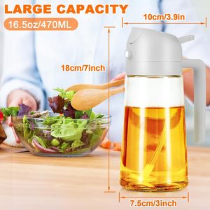Dispensador y Rociador de Aceite de Oliva 2 en 1, 470 ml, Rociador de Aceite de Vidrio Ecológico para Cocinar, 2026 - Product Image 2