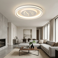 Plafonnier LED Zhongshan naturel, nouveau design artistique à motif de feuilles et multi-anneaux pour la climatisation et l'éclairage des maisons modernes