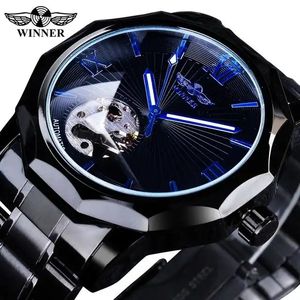 Montres automatiques mécaniques WINNER 312 <span class=keywords><strong>pour</strong></span> hommes, bracelet en acier inoxydable, affichage de la date, <span class=keywords><strong>montre</strong></span>-bracelet OEM - Product Image 2