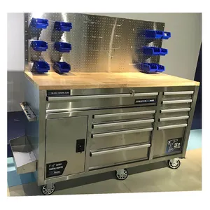 Сверхмощный индивидуальный комбинированный металлический шкаф для инструментов для мастерской, гаражный Рабочий стол