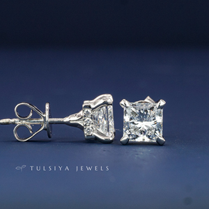 Boucles d'oreilles clous en or 14 carats avec diamants de laboratoire pour femme, design moderne et élégant, éclat brillant, bijoux raffinés, cadeau pour elle - Product Image 3