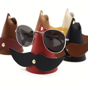 Creative PU Leather Cartoon Eyeglasses Display Stand <b>Racks</b> Novelty <b>Glasses</b> Holder Beard Shaped Sunglasses Storage for Bedside - Product Image 1