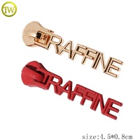 Tirette de fermeture éclair en métal de type lettre, style Moyen-Orient, multicolore, pour vêtements et sacs à main, avec logos, remplacement de lettres