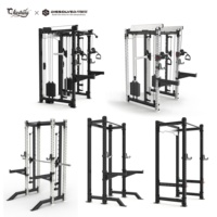 Máquinas de Gimnasio Profesionales de Alta Resistencia, Rack de Entrenamiento Multifuncional Smith, Equipo de Gimnasio Unisex de Hierro y Metal, Juego Completo