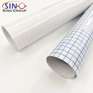 Maßge schneiderte Größe Blue Grid Clear Vinyl Transfer papier band Rollen applikation sband für Aufkleber