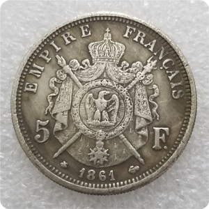 Pièces <span class=keywords><strong>de</strong></span> monnaie commémoratives <span class=keywords><strong>de</strong></span> style antique <span class=keywords><strong>de</strong></span> 5 francs <span class=keywords><strong>de</strong></span> <span class=keywords><strong>France</strong></span> 1861-1866, cadeaux, décoration <span class=keywords><strong>de</strong></span> la maison - Product Image 2