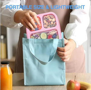 Fiambrera portátil de 3 o 4 compartimentos para viajes, trabajo, aperitivos, frutos secos, fruta, Bento, contenedor de aperitivos con tapa, contenedor aleccionable reutilizable - Product Image 6