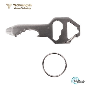 Llavero multifunción con abridor de botellas y regla para acampar al aire libre, herramienta multihusillo de bolsillo EDC de aleación de aluminio, 1 unidad - Product Image 5