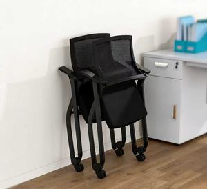 Chaise d'ordinateur, chaise de bureau pliable à roulettes pour la maison, chaise de formation et de conférence, chaise de dortoir, fauteuil confortable - Product Image 3