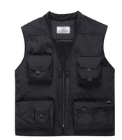 Gilet utilitaire de pêche à poches multiples pour hommes, LOGO personnalisé de haute qualité, gilet en maille pour photographe en plein air